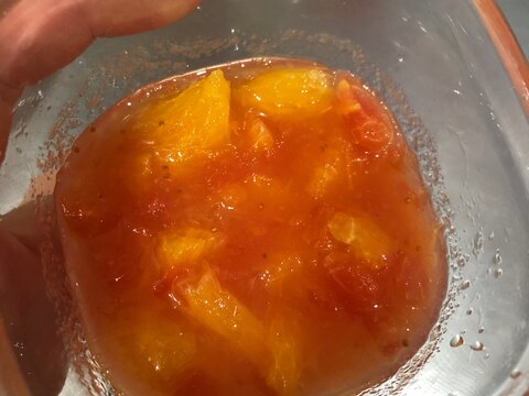 幼児に野菜を!トマトとオレンジの和物